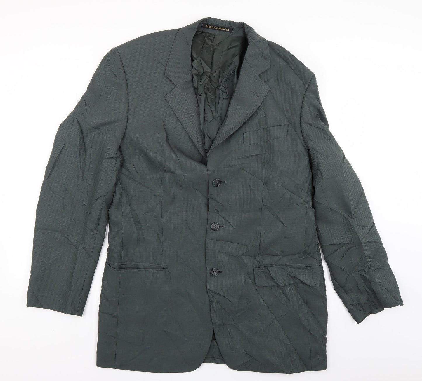 Mens UK Size 40 St Michael Regular Green Suit Jacket