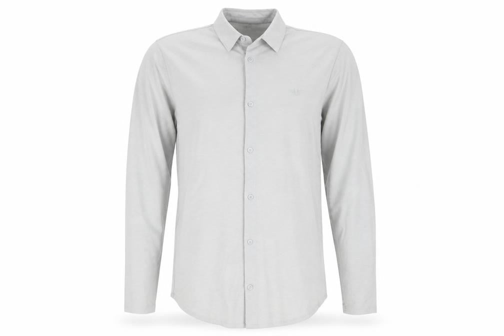 Mens UK Size M River Island Grey  Button-Up Long Sleeve Casual Shirt
