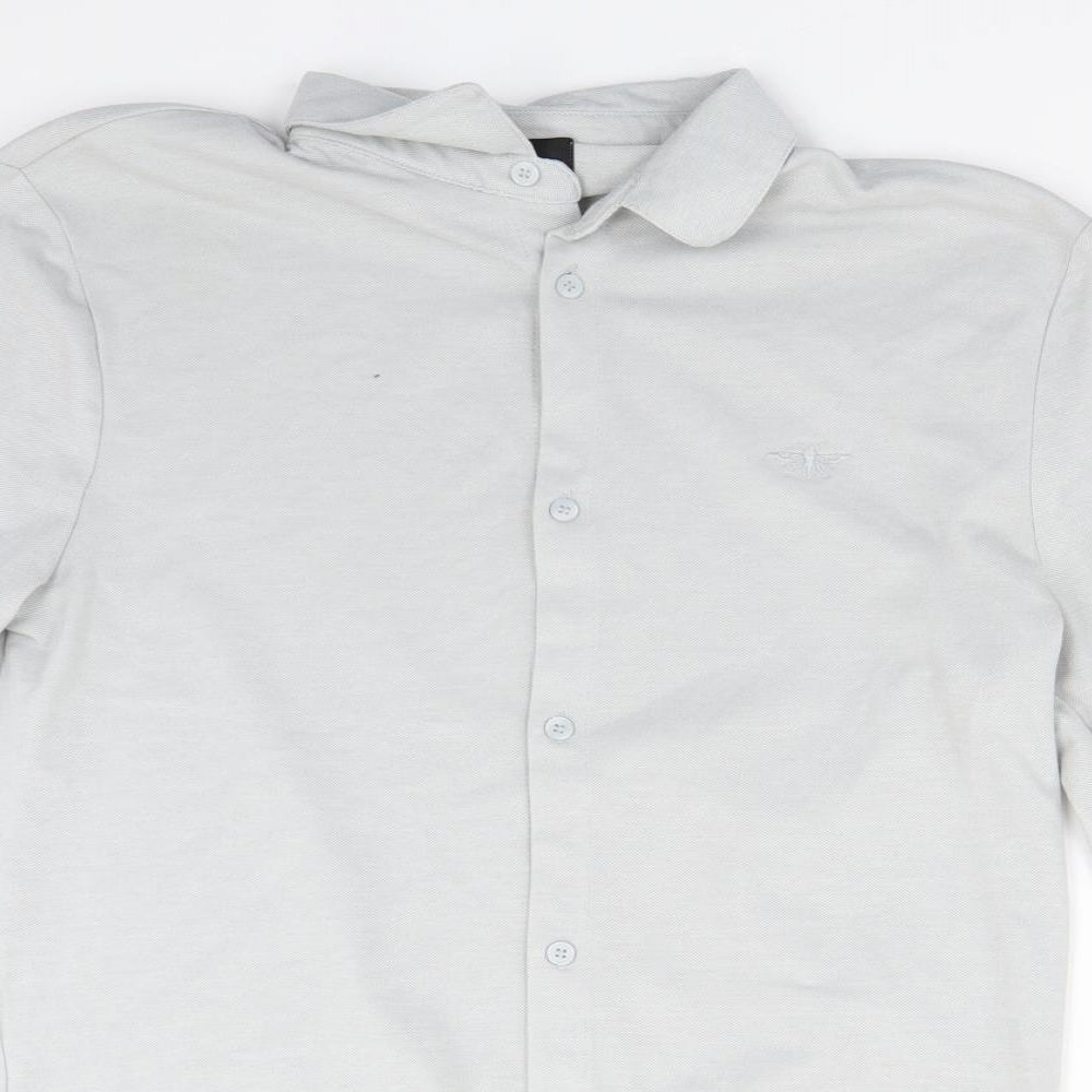 River Island Mens Grey    Button-Up Size M