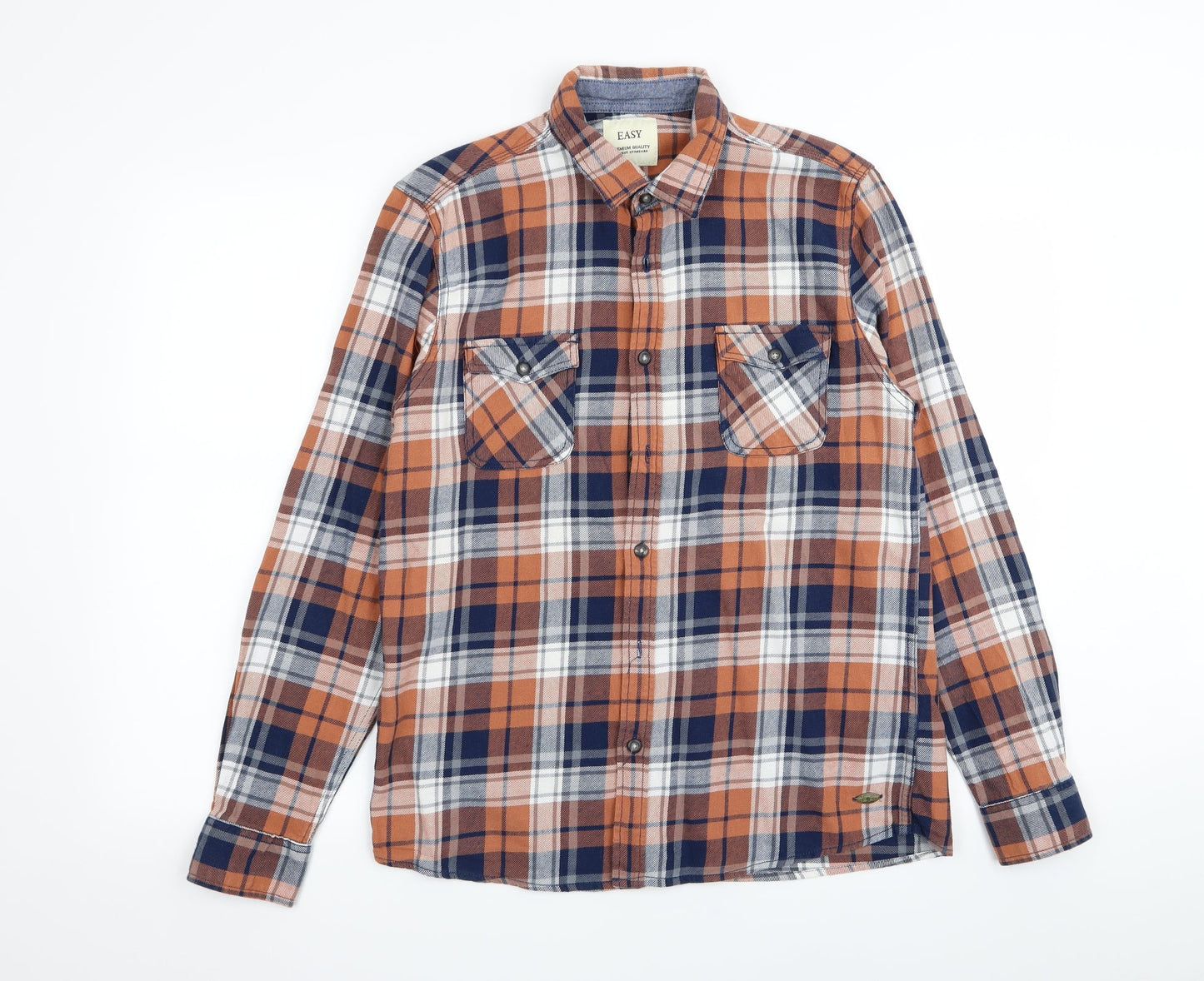 Mens UK Size M Easy Multicoloured  Button-Up Long Sleeve Casual Shirt