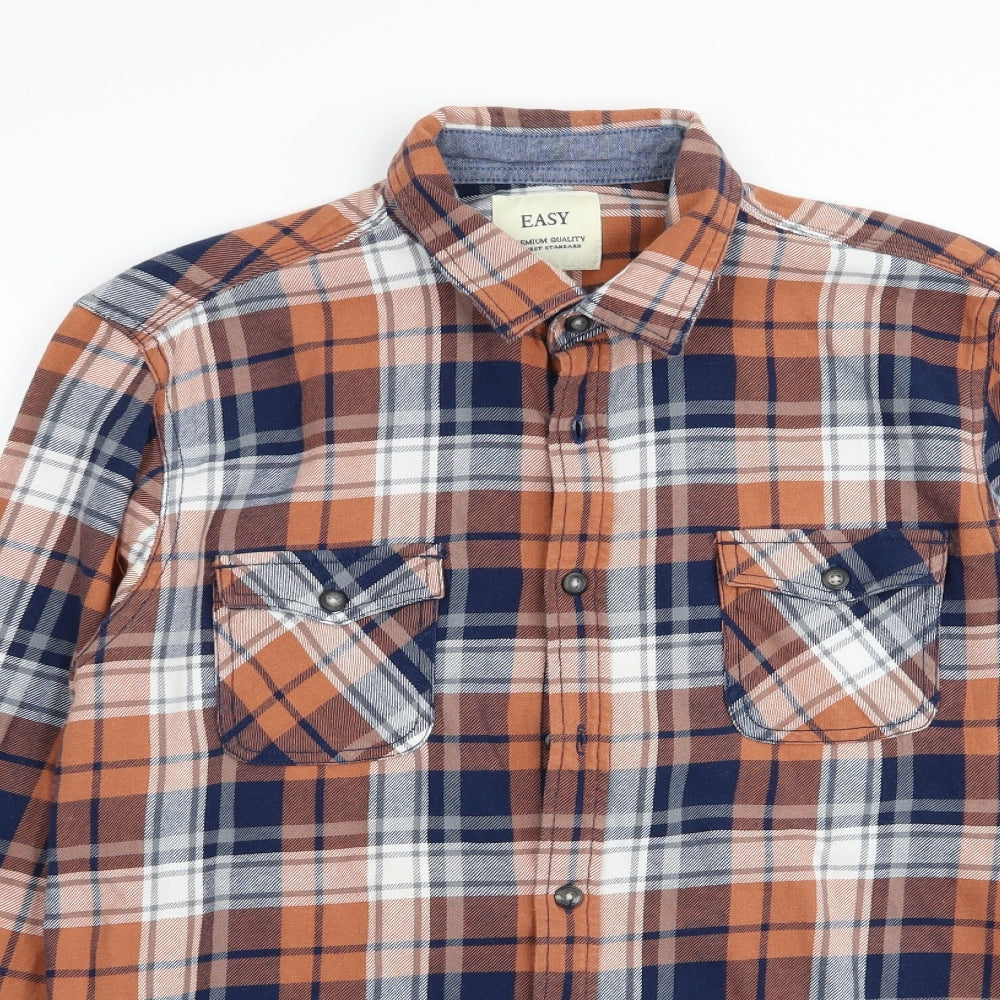 Mens UK Size M Easy Multicoloured  Button-Up Long Sleeve Casual Shirt