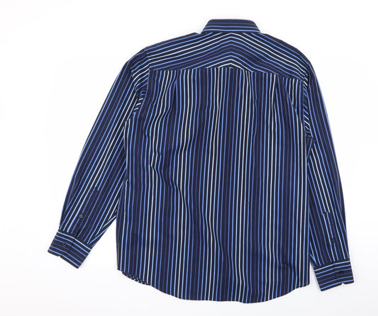 Thomas Nash Mens Multicoloured Striped   Button-Up Size M