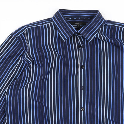 Thomas Nash Mens Multicoloured Striped   Button-Up Size M