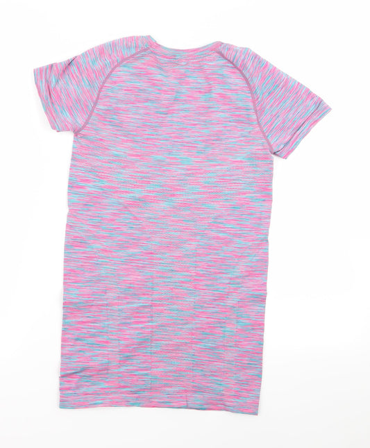 workout Womens Multicoloured Geometric  Basic T-Shirt Size 6  - size 6-8