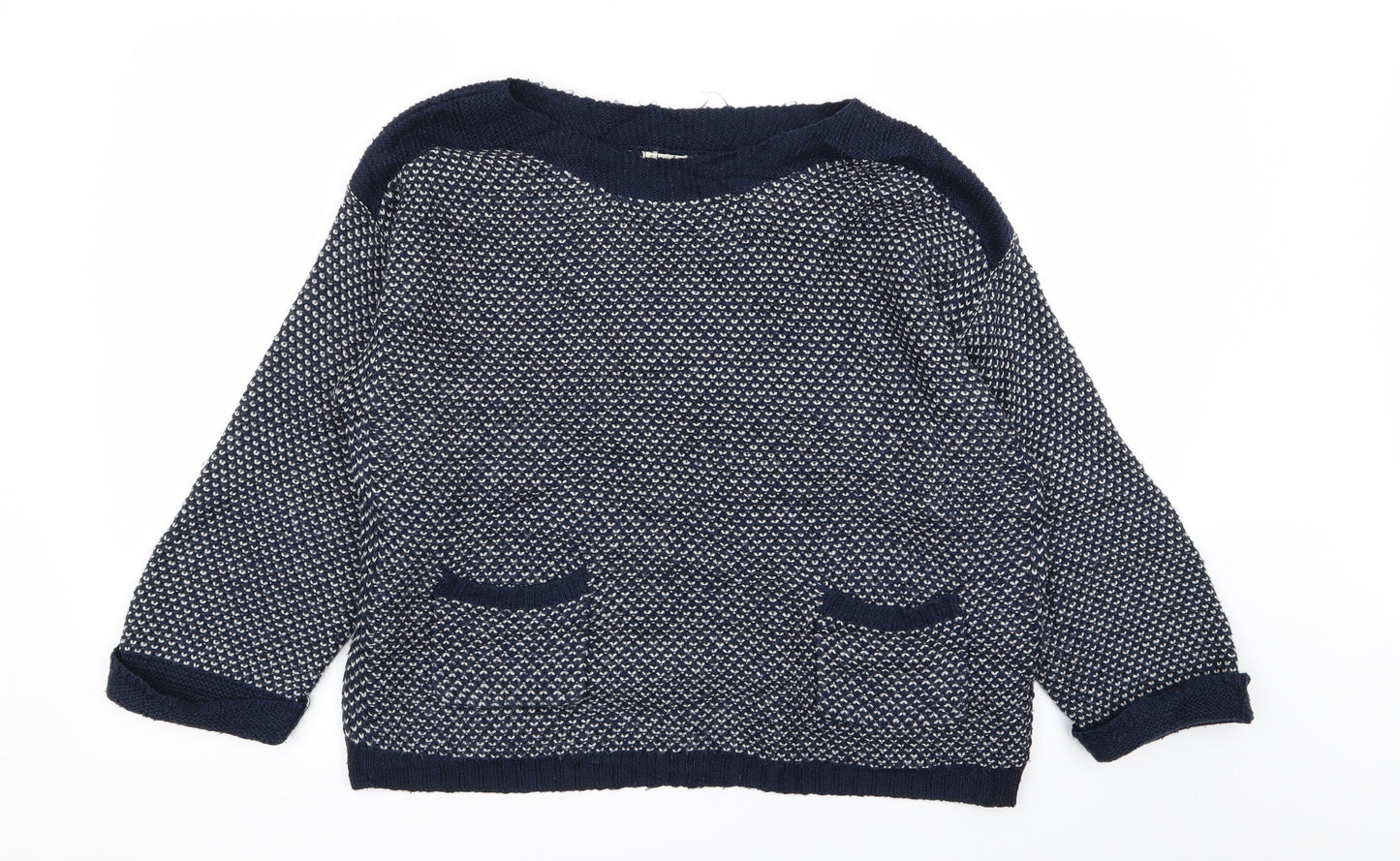 Womens UK Size 14 Indigo Blue Pullover Jumper