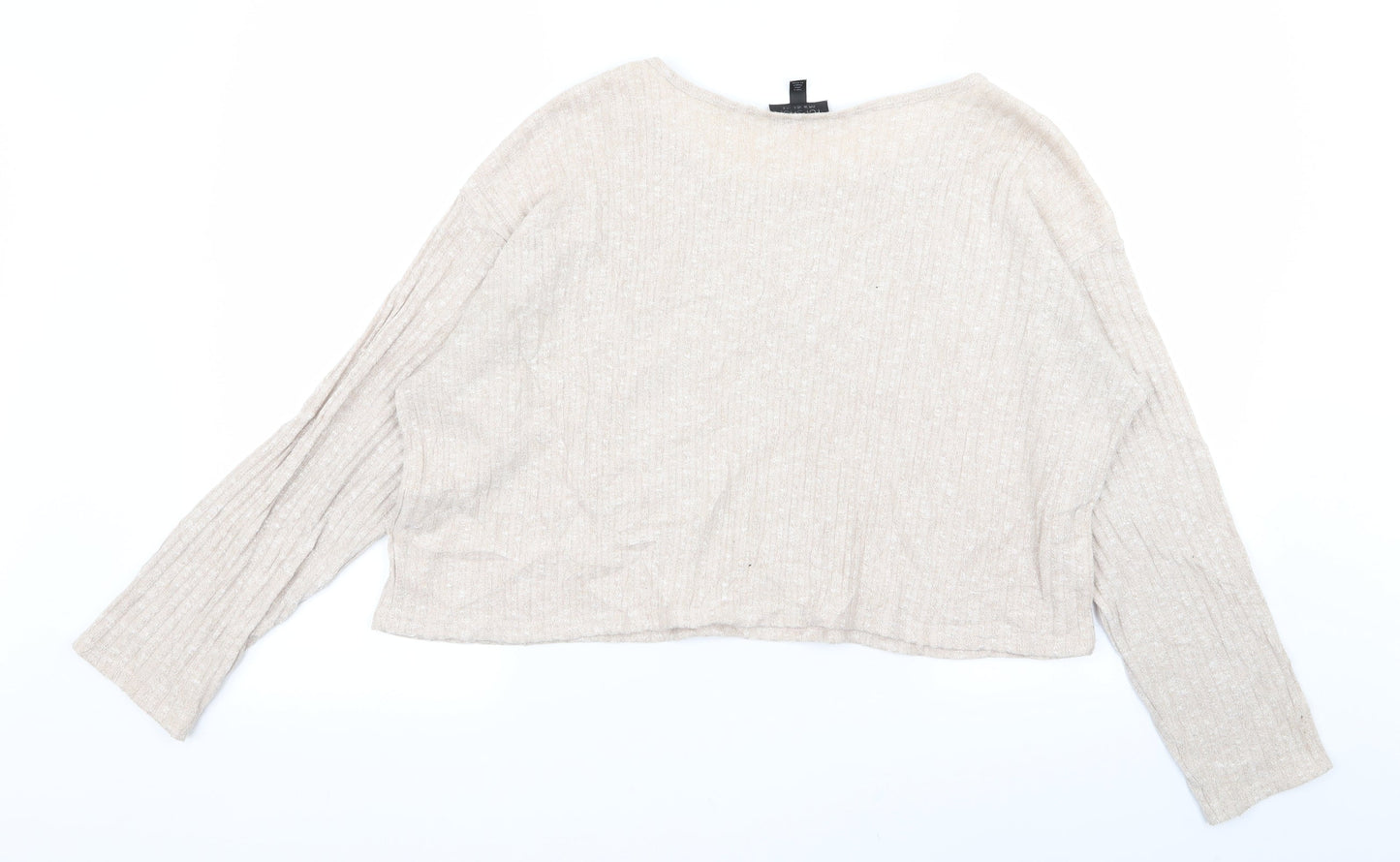 Womens UK Size 8 Topshop Beige Basic T-Shirt