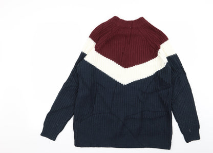 b.young Womens Multicoloured Geometric  Pullover Jumper Size M