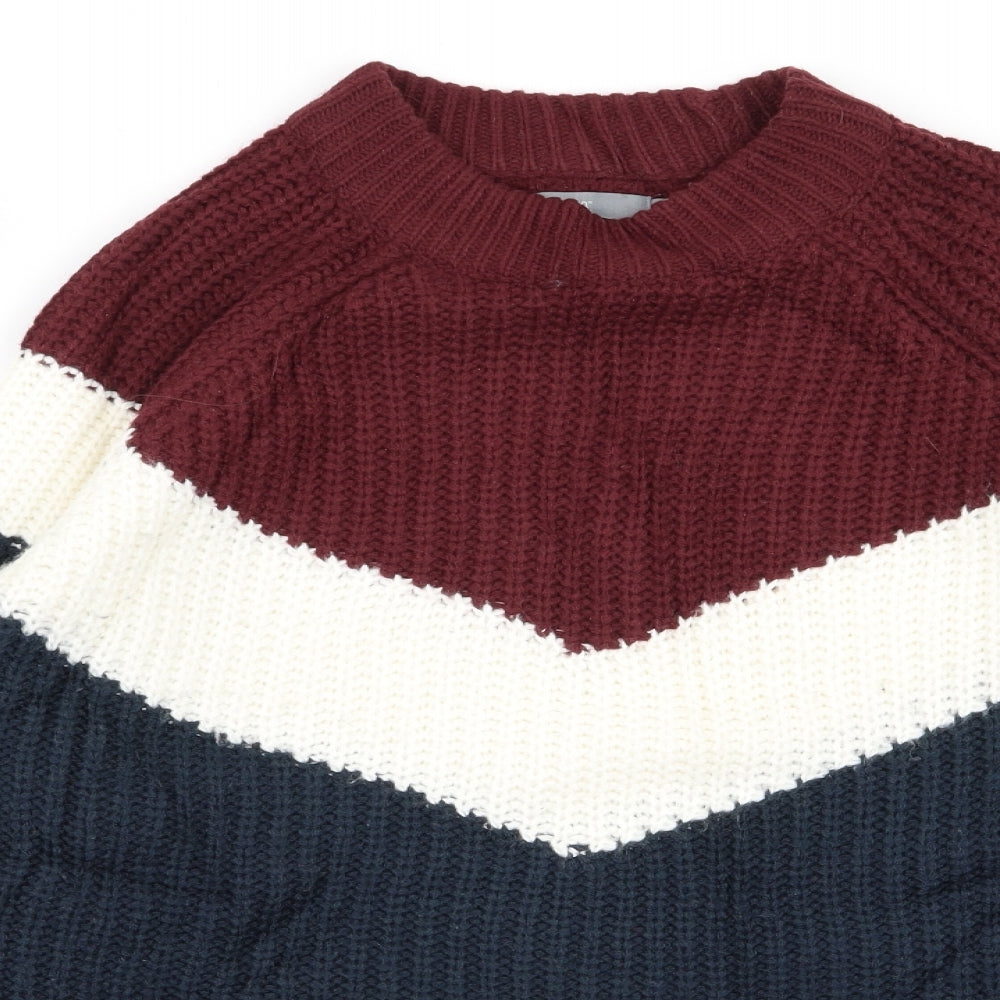 b.young Womens Multicoloured Geometric  Pullover Jumper Size M