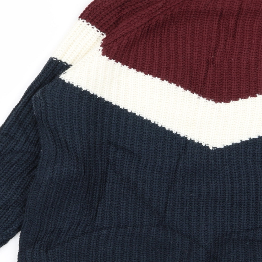 b.young Womens Multicoloured Geometric  Pullover Jumper Size M