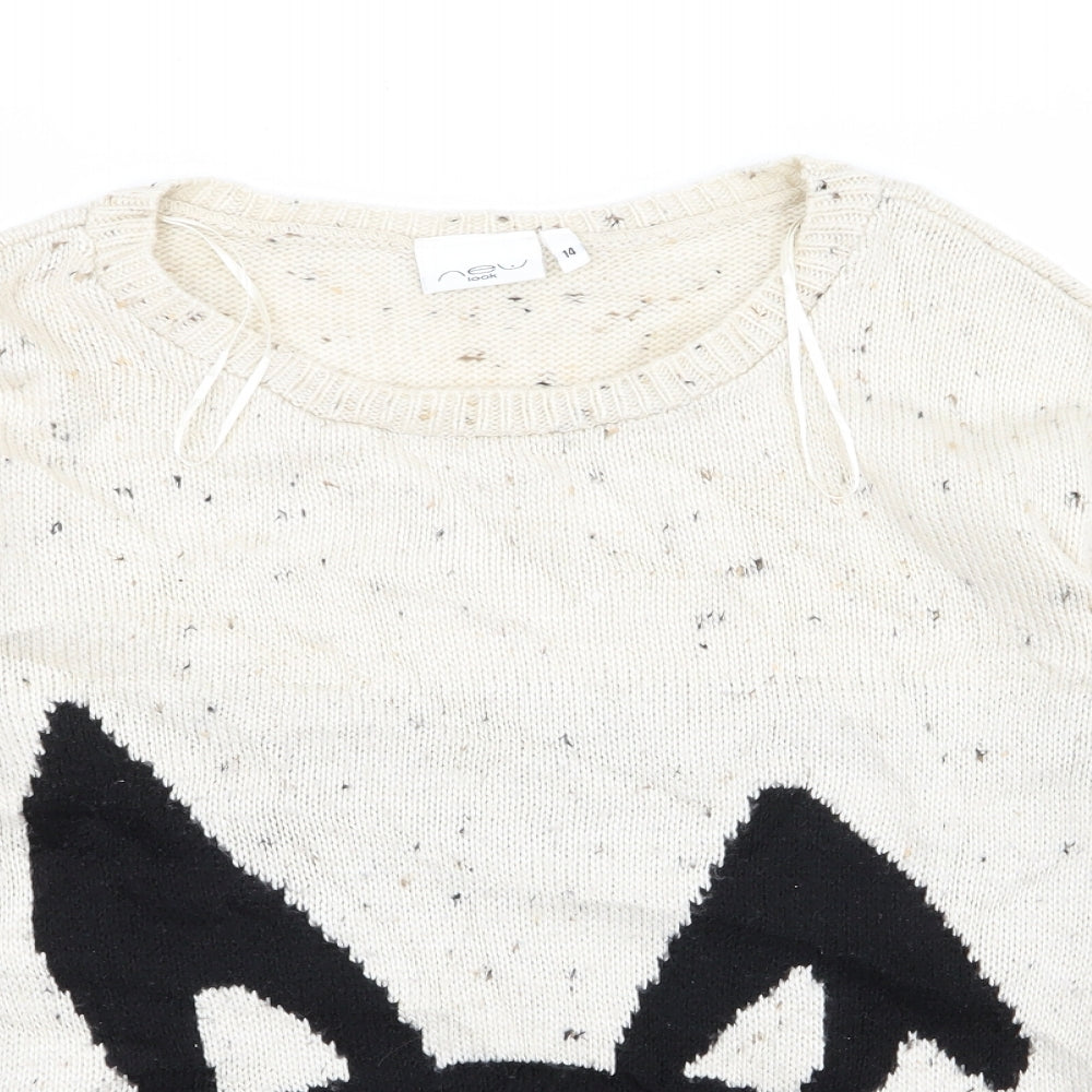 Womens UK Size 14 New Look Beige Pullover Jumper