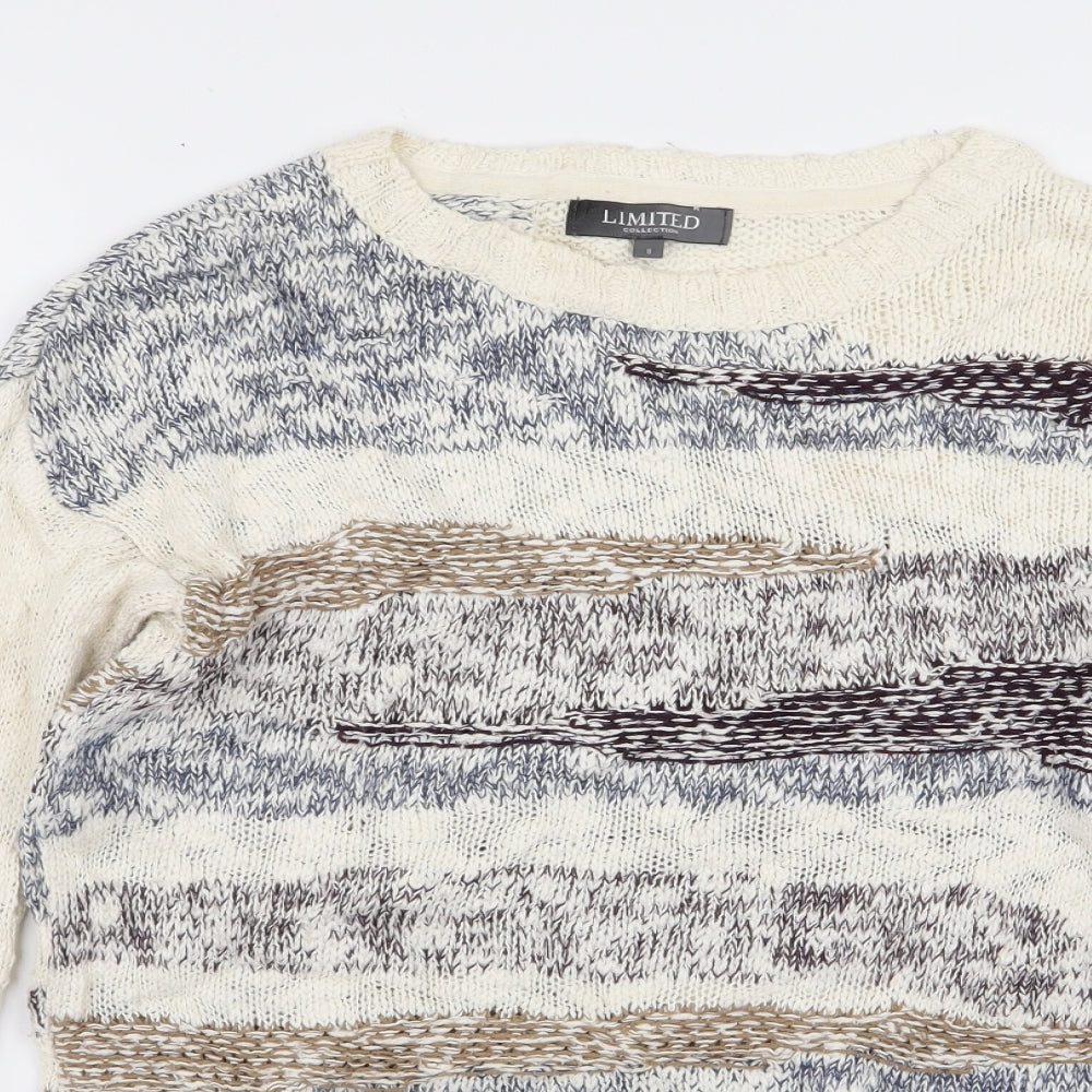 limited collection Womens Multicoloured Geometric  Pullover Jumper Size 8