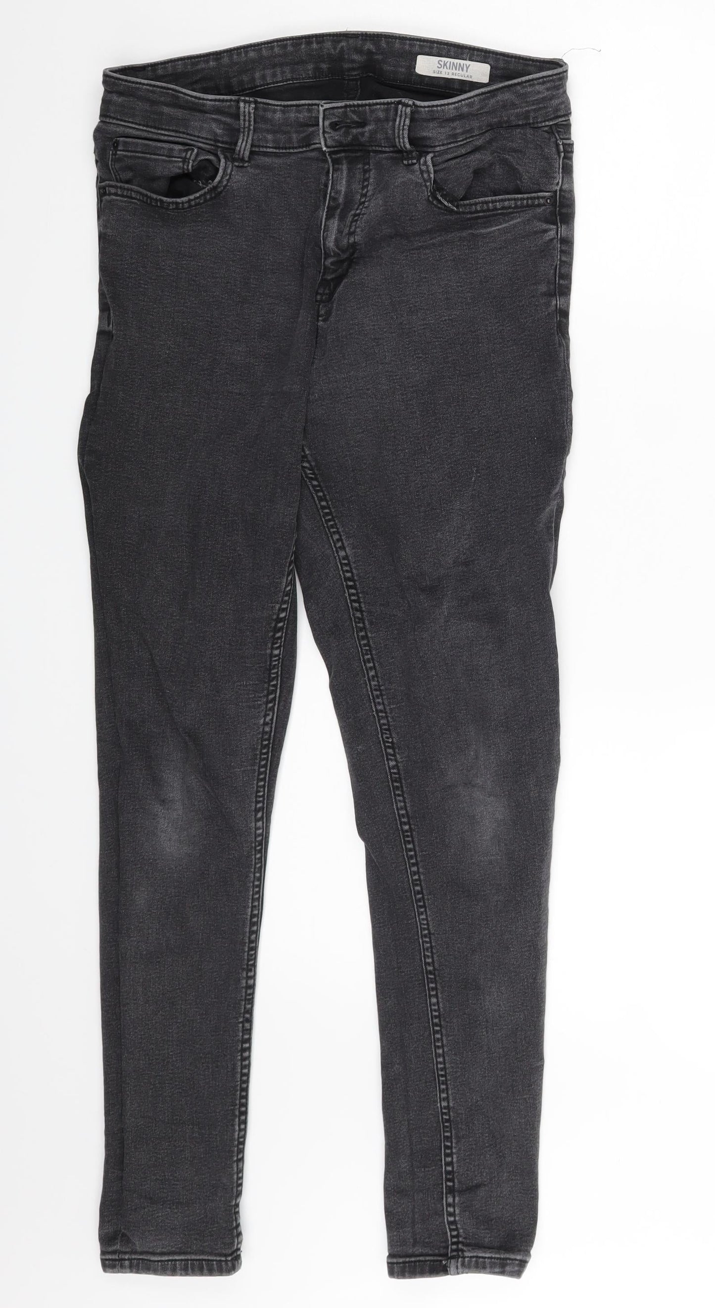 M&S Womens Grey  Denim Skinny Jeans Size 12 L26 in