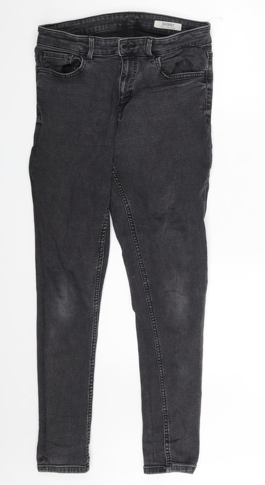 M&S Womens Grey  Denim Skinny Jeans Size 12 L26 in
