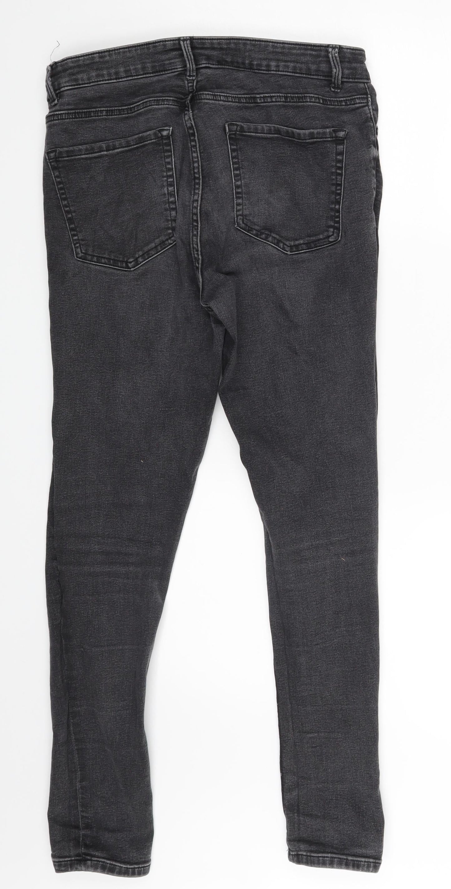 M&S Womens Grey  Denim Skinny Jeans Size 12 L26 in