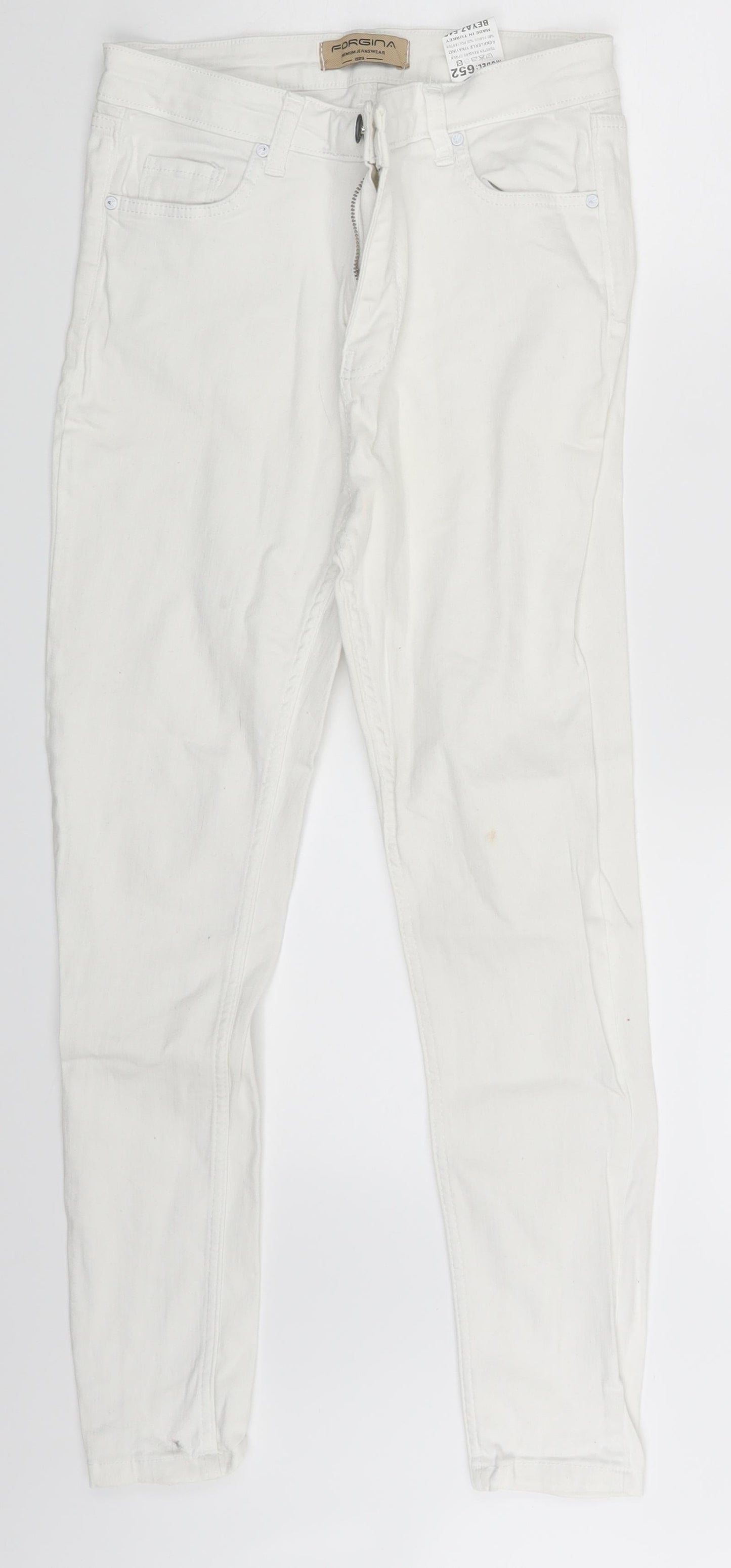 Forgina Womens White  Denim Skinny Jeans One Size