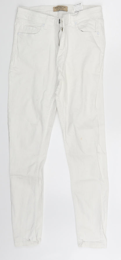 Forgina Womens White  Denim Skinny Jeans One Size