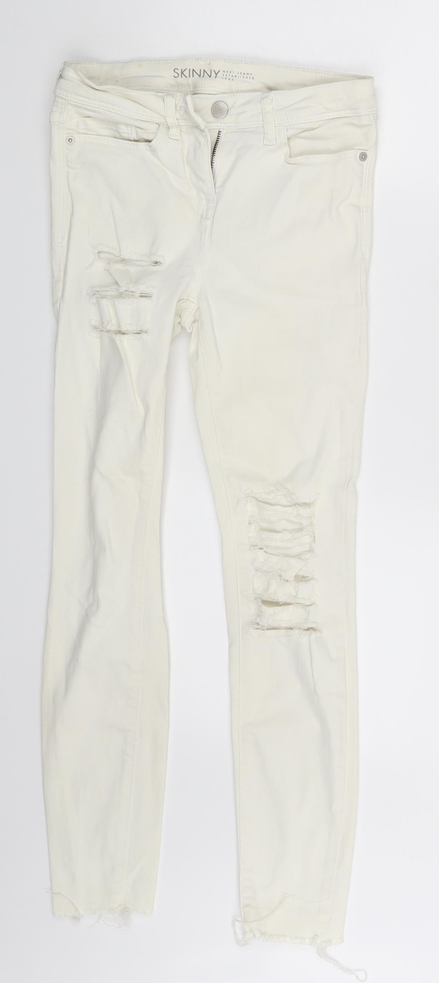 NEXT Womens Ivory  Denim Skinny Jeans Size 6 L24 in