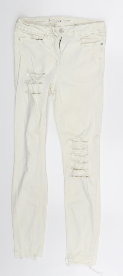 NEXT Womens Ivory  Denim Skinny Jeans Size 6 L24 in