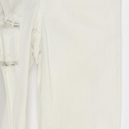 NEXT Womens Ivory  Denim Skinny Jeans Size 6 L24 in