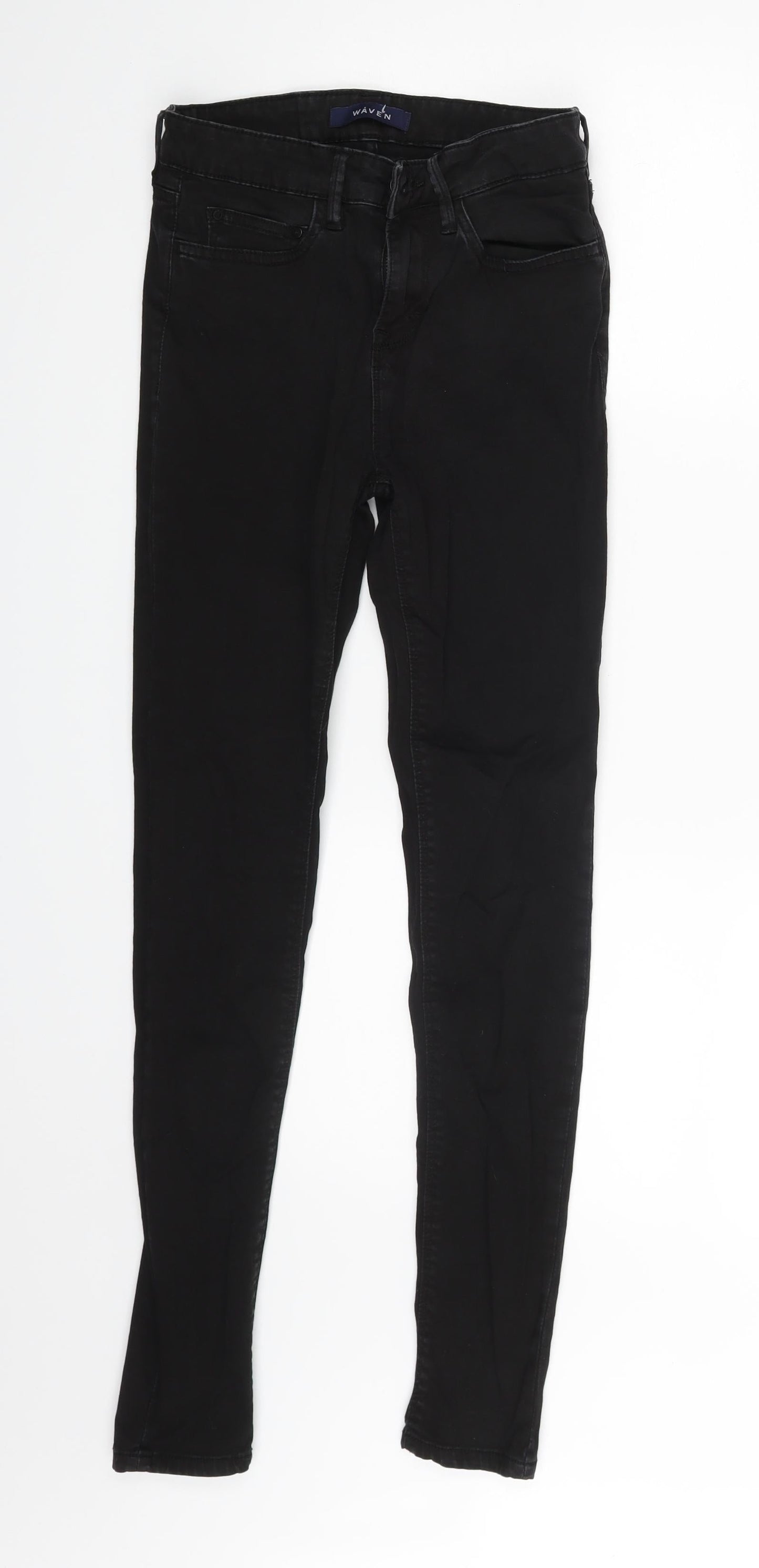 Womens UK Size 6 Waven Slim Fit Skinny Black Jeans