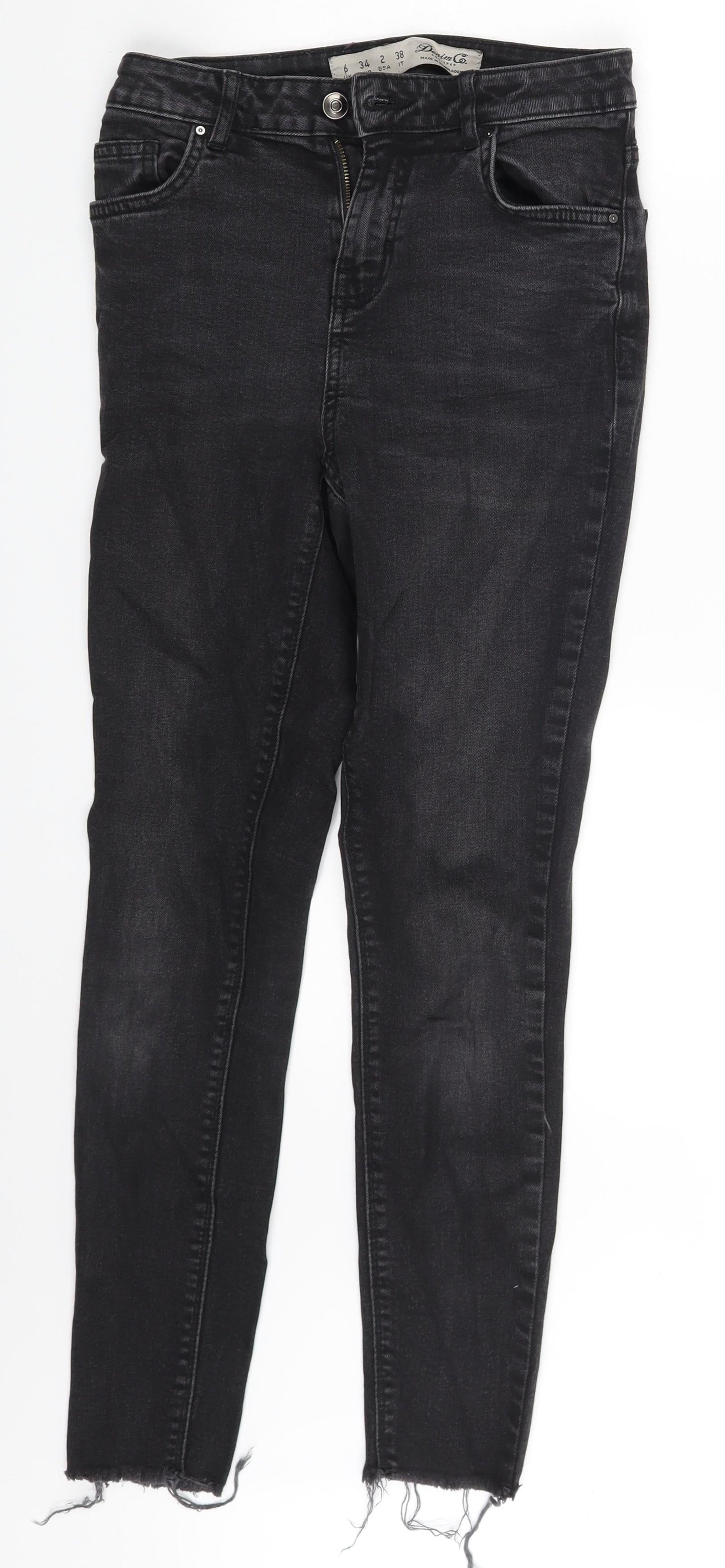 Denim Co. Womens Grey  Denim Skinny Jeans Size 6 L25 in