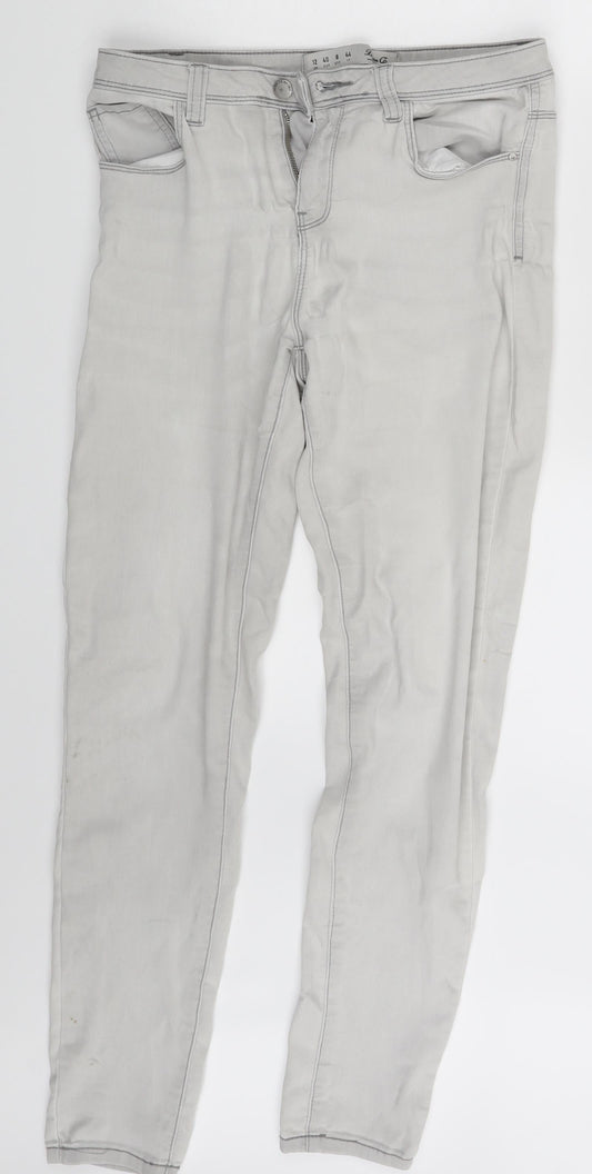 Denim Co. Womens White  Denim Skinny Jeans Size 12 L27 in