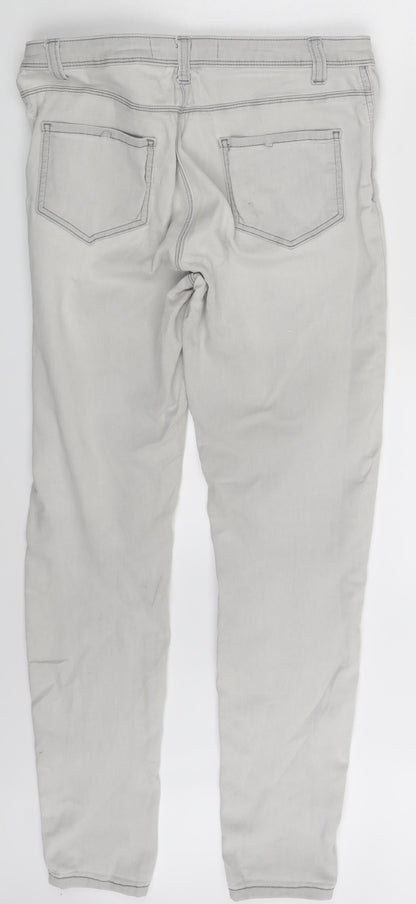 Denim Co. Womens White  Denim Skinny Jeans Size 12 L27 in