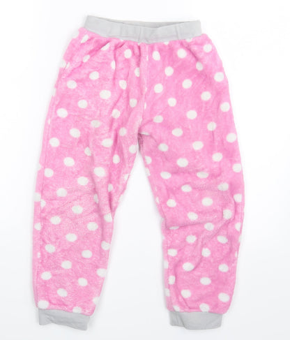 PJ Collections Girls Pink Polka Dot  Jogger Trousers Size 7-8 Years - Waist 18in