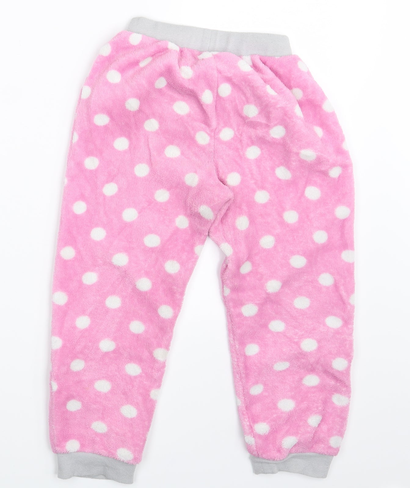 PJ Collections Girls Pink Polka Dot  Jogger Trousers Size 7-8 Years - Waist 18in