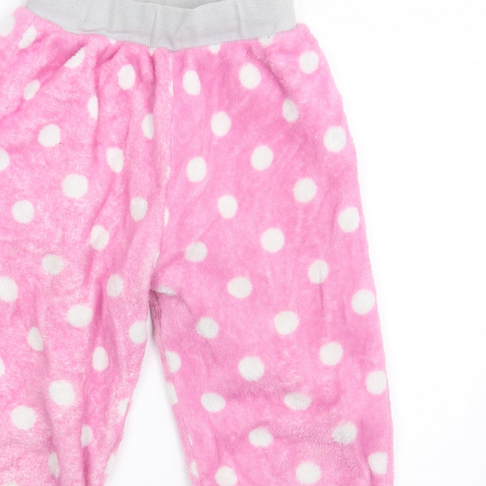 PJ Collections Girls Pink Polka Dot  Jogger Trousers Size 7-8 Years - Waist 18in