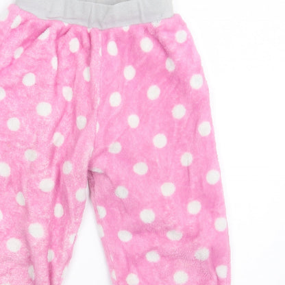 PJ Collections Girls Pink Polka Dot  Jogger Trousers Size 7-8 Years - Waist 18in