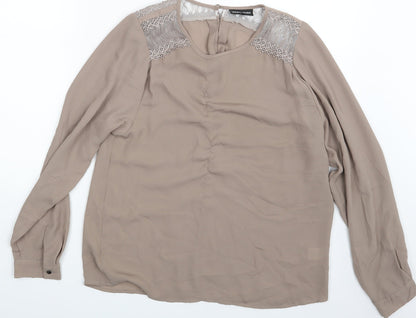 Warehouse Womens Beige   Basic Blouse Size 12