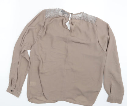 Warehouse Womens Beige   Basic Blouse Size 12
