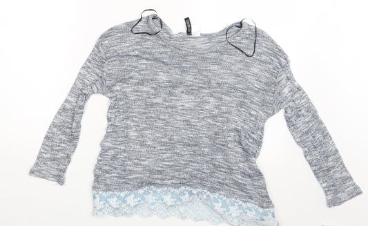 Womens UK Size XS Divided Grey Pullover Jumper