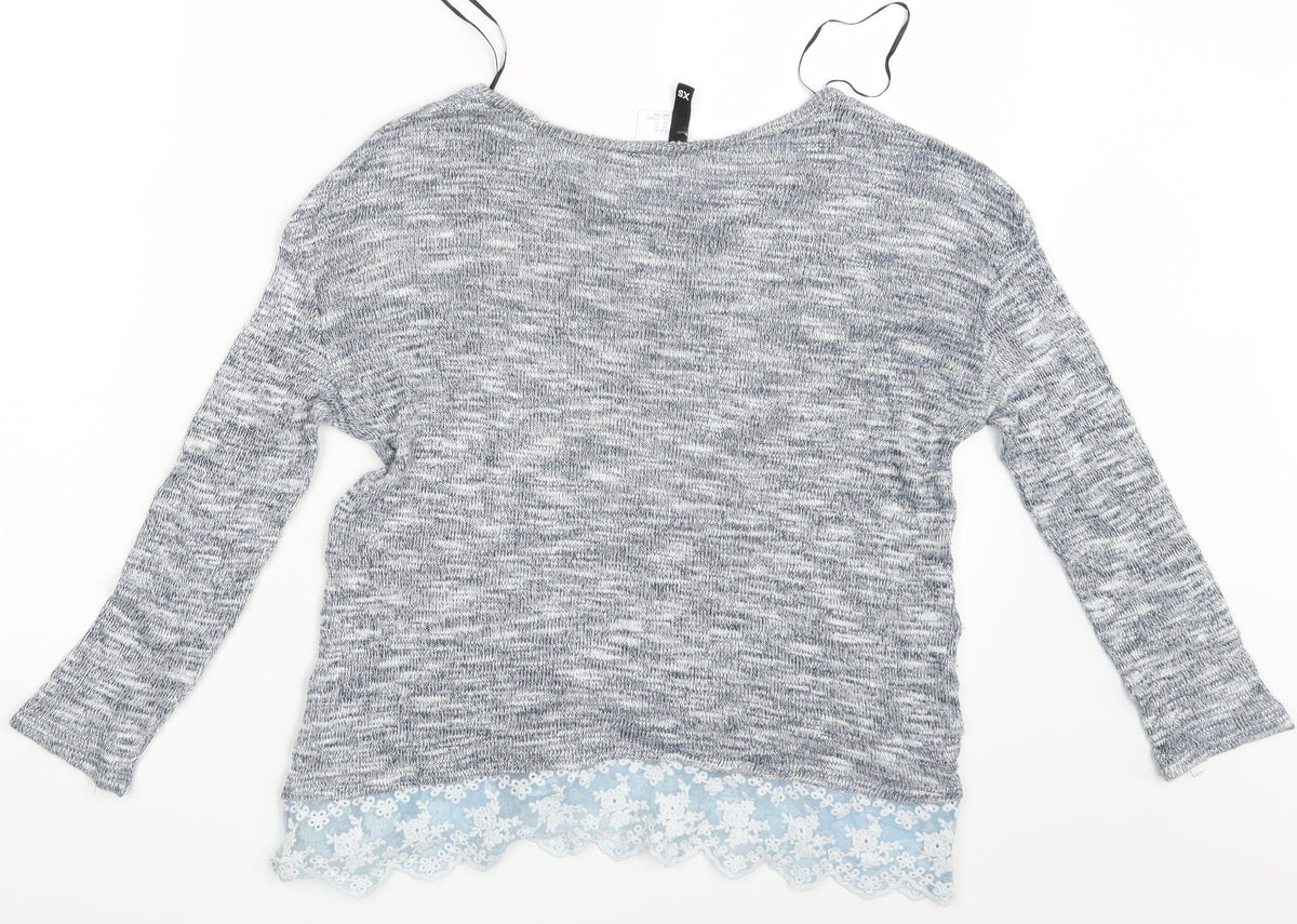 Womens UK Size XS Divided Grey Pullover Jumper