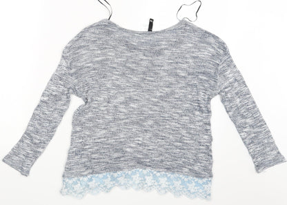 Womens UK Size XS Divided Grey Pullover Jumper