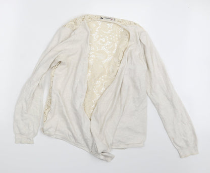 Authentic Womens Ivory Paisley  Cardigan Jumper Size 16