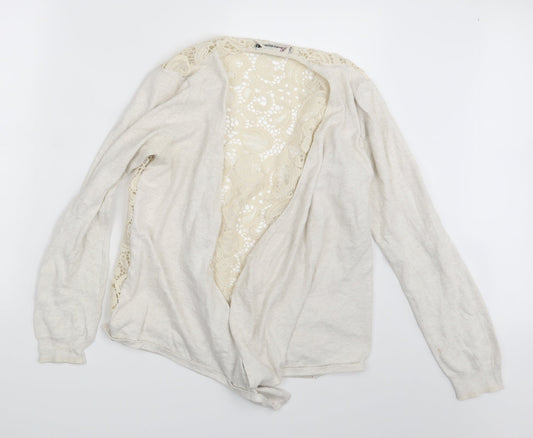 Authentic Womens Ivory Paisley  Cardigan Jumper Size 16