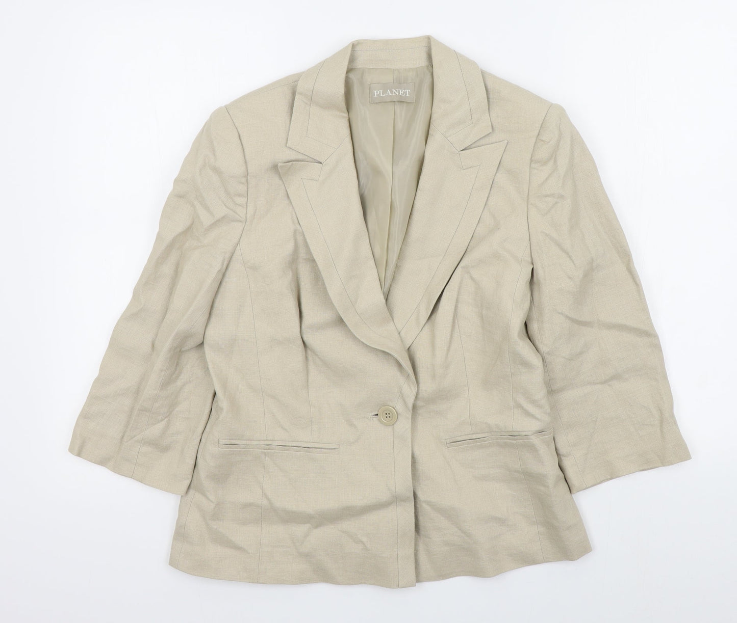 Womens UK Size 8 planet Regular Beige Blazer