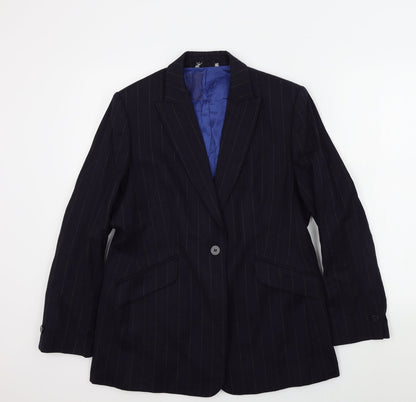 Womens UK Size L Preworn Regular Blue Blazer