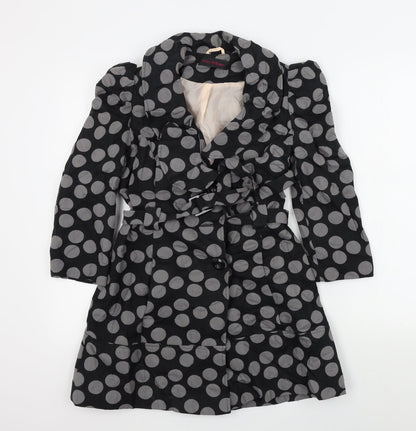 Womens UK Size 6 Miss Selfridge Black Overcoat