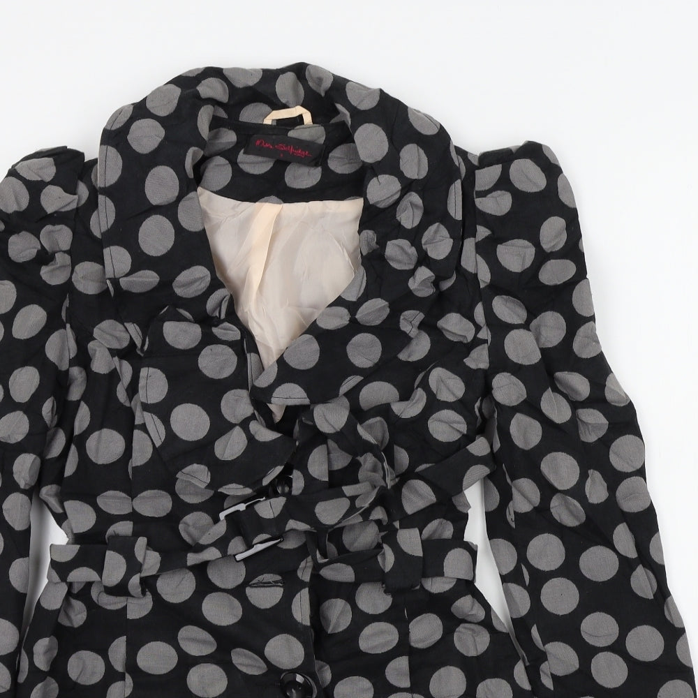Womens UK Size 6 Miss Selfridge Black Overcoat