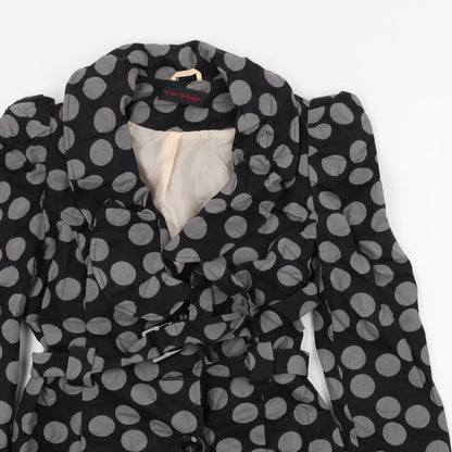 Womens UK Size 6 Miss Selfridge Black Overcoat