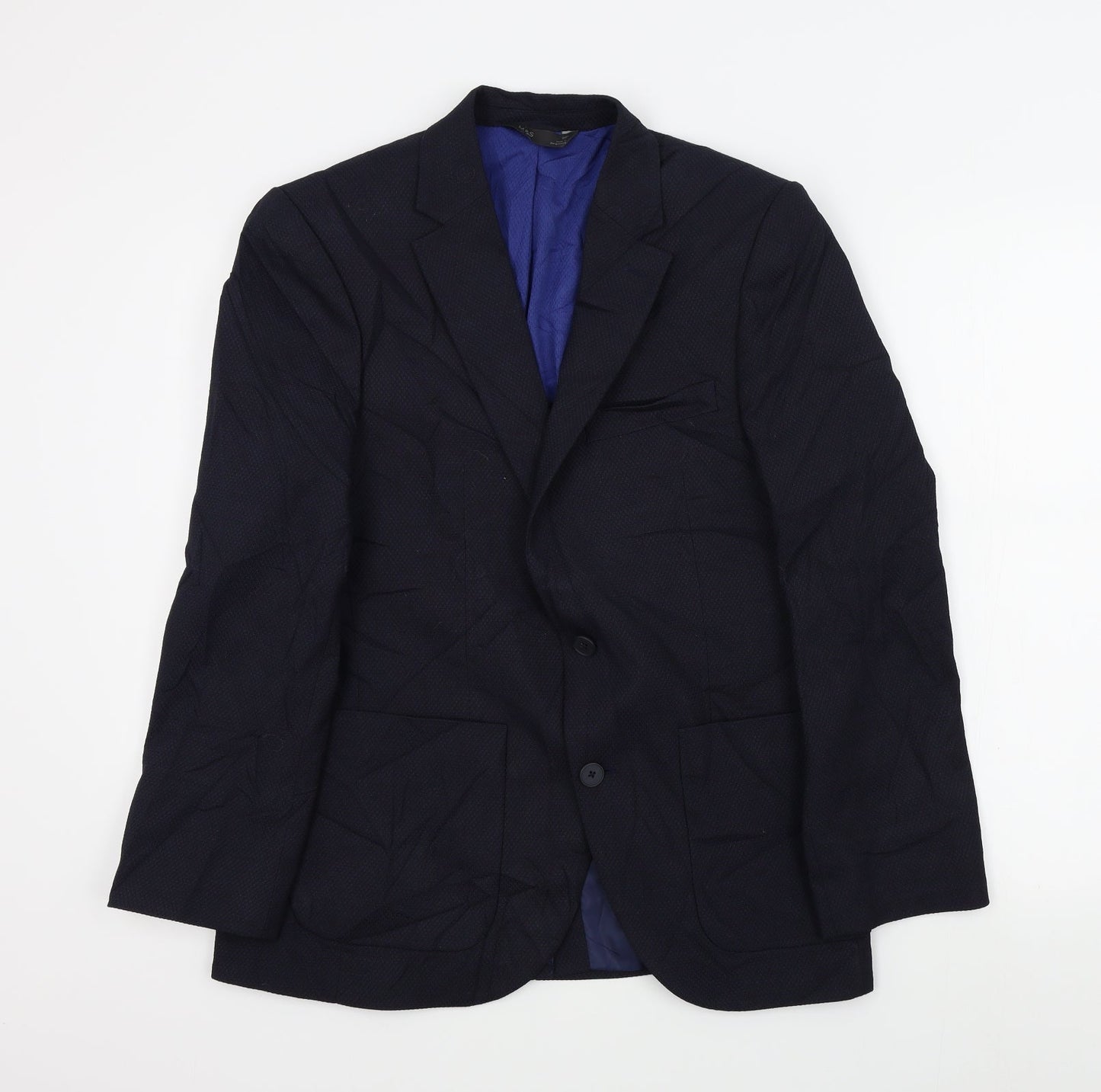 Mens UK Size 38 M&S Regular Blue Suit Jacket