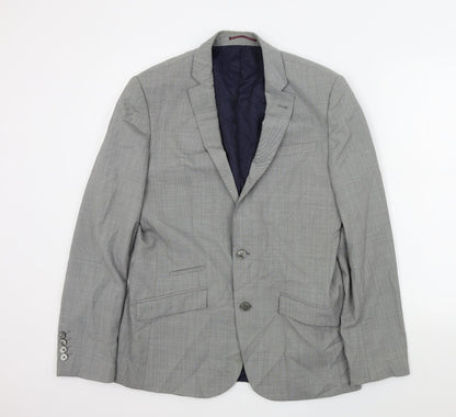Mens UK Size 40 River Island Regular Grey Suit Jacket