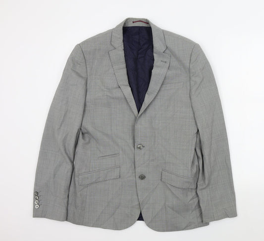 Mens UK Size 40 River Island Regular Grey Suit Jacket