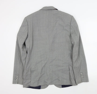 Mens UK Size 40 River Island Regular Grey Suit Jacket