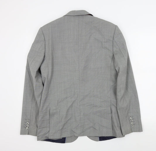 Mens UK Size 40 River Island Regular Grey Suit Jacket