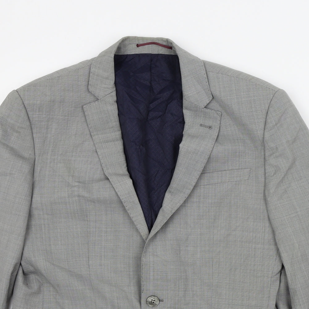 Mens UK Size 40 River Island Regular Grey Suit Jacket