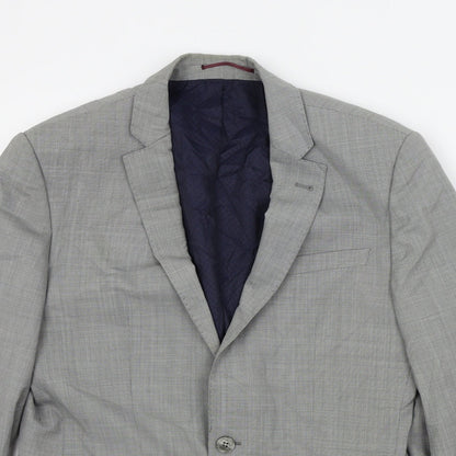 Mens UK Size 40 River Island Regular Grey Suit Jacket